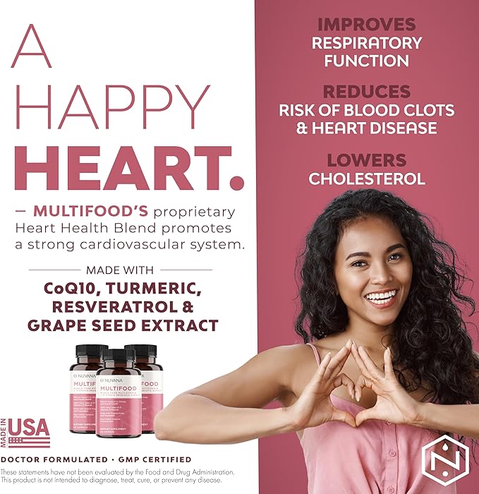 Multifood Whole Food Multivitamin for Men & Women | 21 Organic Fruits & Vegtables | Boosts Energy, Supports Gut & Immune Health | Prebiotics & Probiotics | 60 Capsules