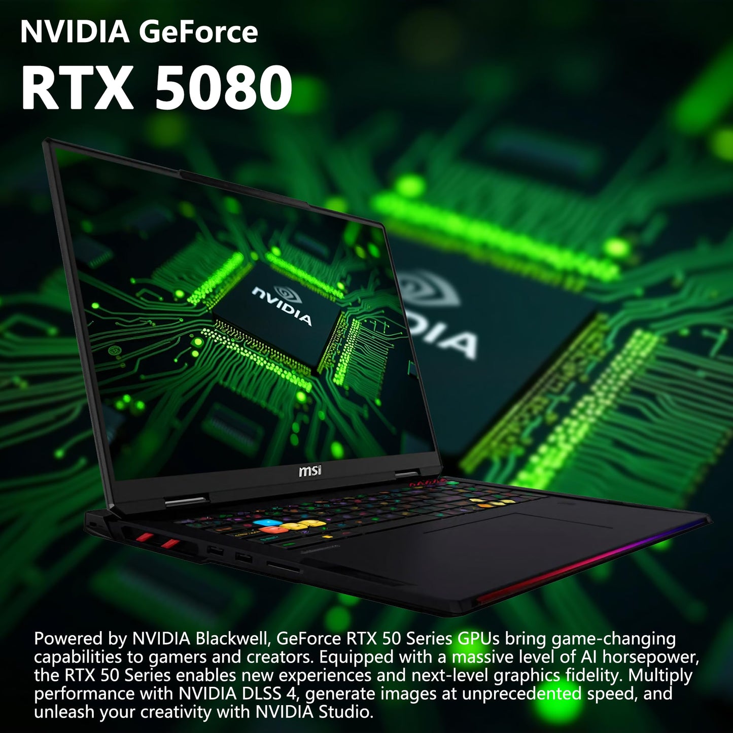 MSI Raider 18 HX Gaming AI PC Laptop | 18" QHD+ IPS 240Hz (100% DCI-P3) | Intel 24-Core Ultra 9 285HX (> i9-14900HX) | 32GB DDR5 4TB SSD | GeForce RTX 5080 GDDR7 DLSS4 Win11 Pro w/DLCA Accessory