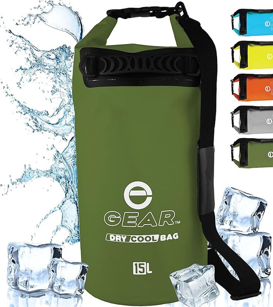 Insulated Dry Bag Floating Cooler – 10L / 15L / 25L Roll Top, Leak Proof, Waterproof, Collapsible, with Padded Shoulder Strap - Perfect for Kayaking Fishing Beach