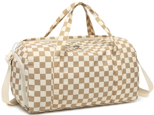 Gym Bag Sports Duffle Bag with Wet Pocket Weekender Overnight Bag with Waterproof Shoe Pouch and Air Hole for Girls Kids Women Travel Foldable Bag