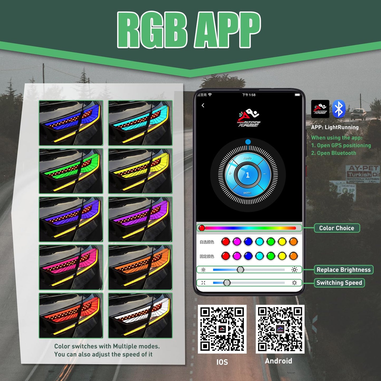 letsdate RGB Tail Lights for Honda Accord 2018-2022, LED Taillights Assembly for Honda Accord 10th Gen, Dynamic Animation, Plug&Play (RGB, 1 Pair)