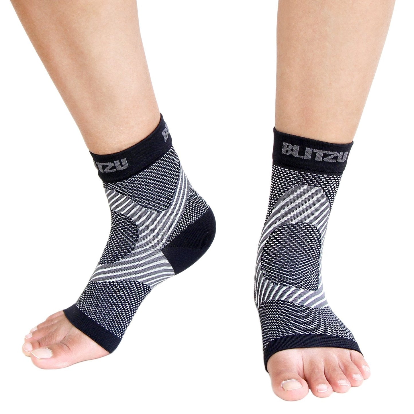 BLITZU Foot Compression Sleeve Plantar Fasciitis Relief Plantar Fasciitis Socks Women Ankle Sleeve Support Foot Support for Pain Plantar Fasciitis Compression Socks Black XXL