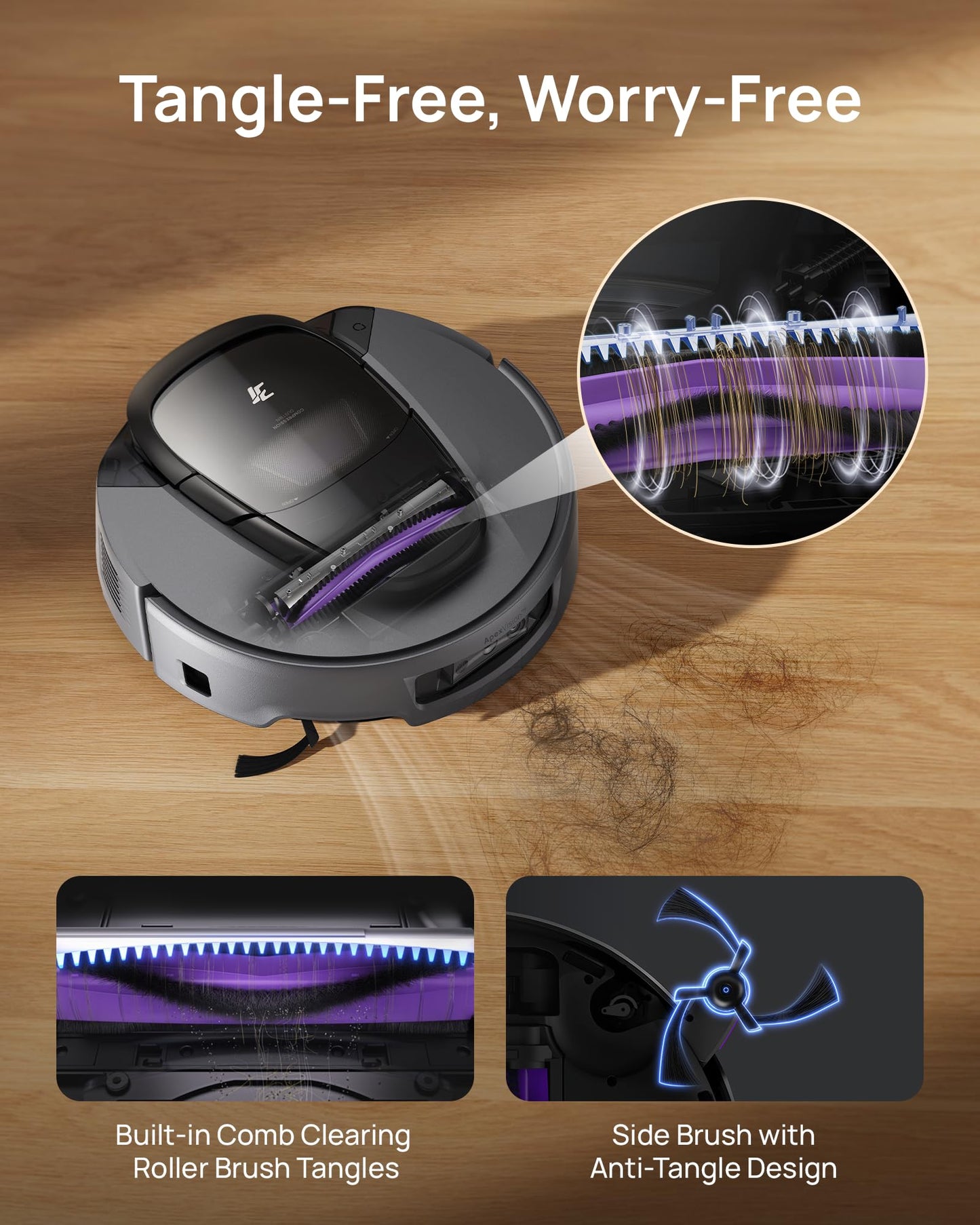 3i G10+ Robot Vacuum and Mop Combo, 18,000 Pa Suction, 60-Day Hands-Free Cleaning with Quiet Debris Compression, Smart LiDAR Navigation, Auto Extension Along Edges, Ideal for Hard Floors & Carpets