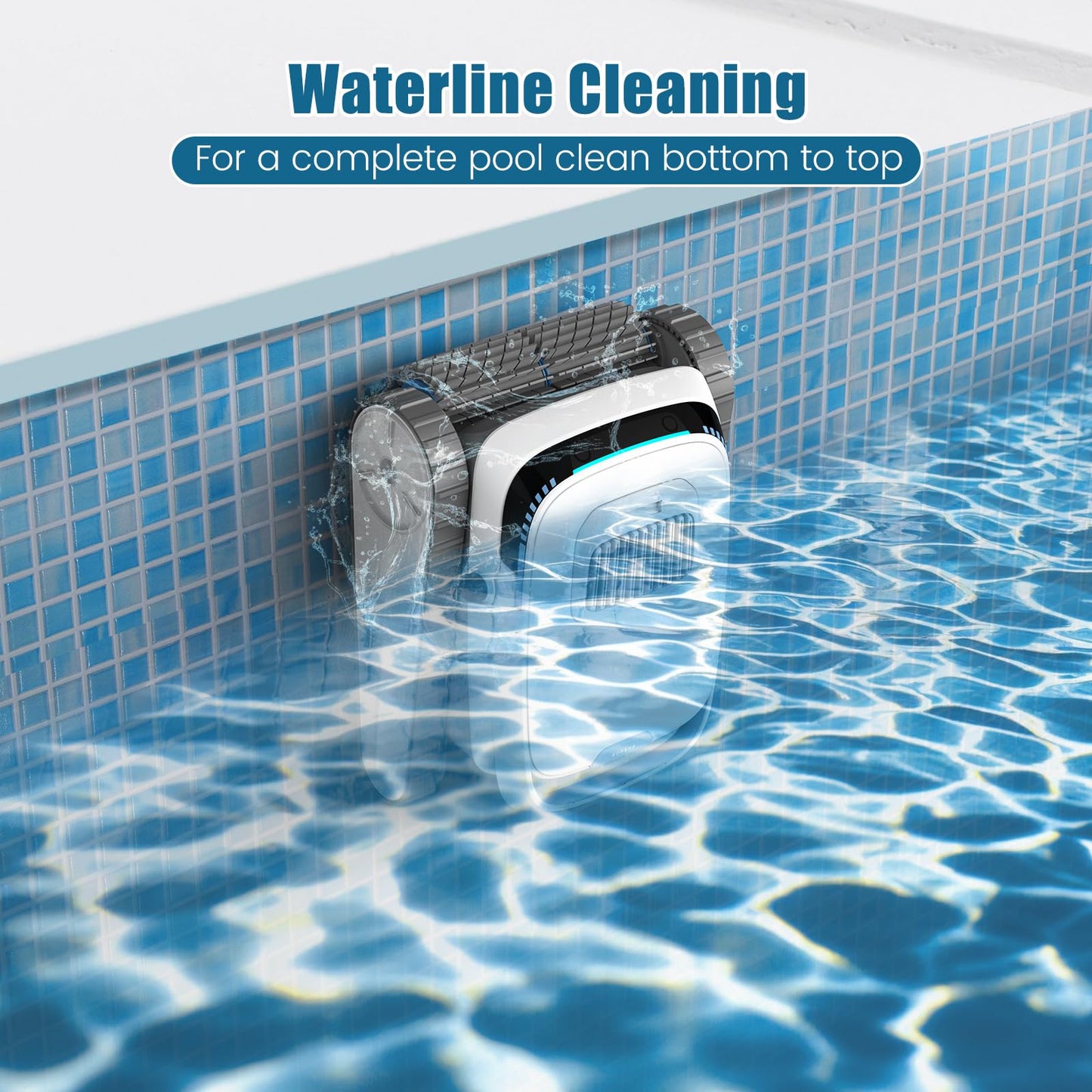 BOTLUXE Pool Vacuum for Inground Pools and Above Ground Pools, Wall Climbing Pool Cleaner Robot, 45000 Pa Power, Smart Navigation, Ideal Pool Vacuum Robot for Wall, Waterline, Floor.