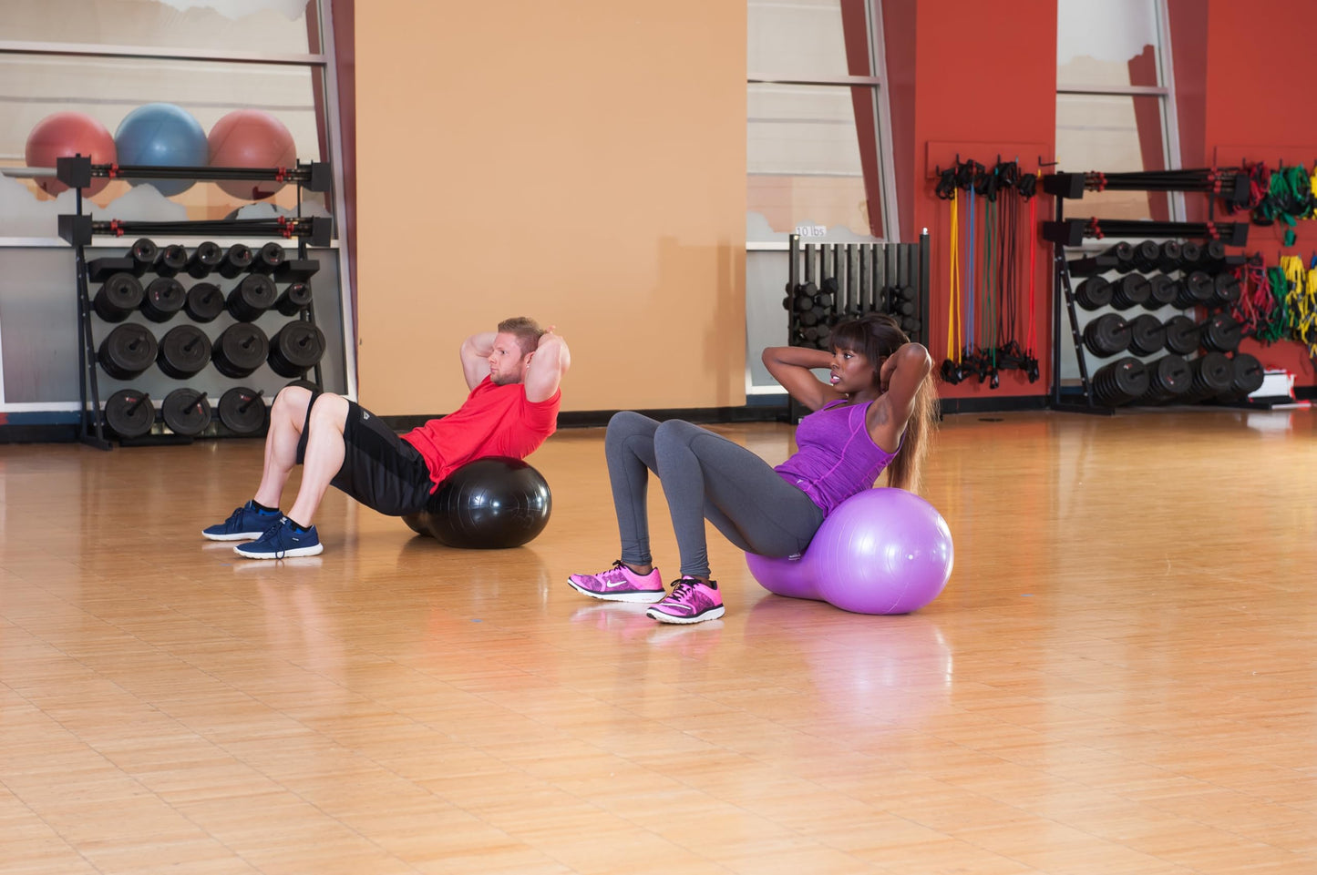 Black Mountain Products Purple Peanut Stability Yoga Ball with Foot Pump 1000Lb Static Weight Capacity