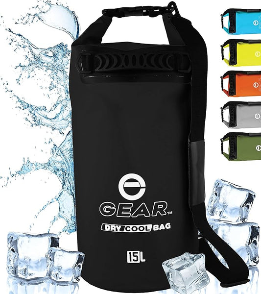 Insulated Dry Bag Floating Cooler – 10L / 15L / 25L Roll Top, Leak Proof, Waterproof, Collapsible, with Padded Shoulder Strap - Perfect for Kayaking Fishing Beach