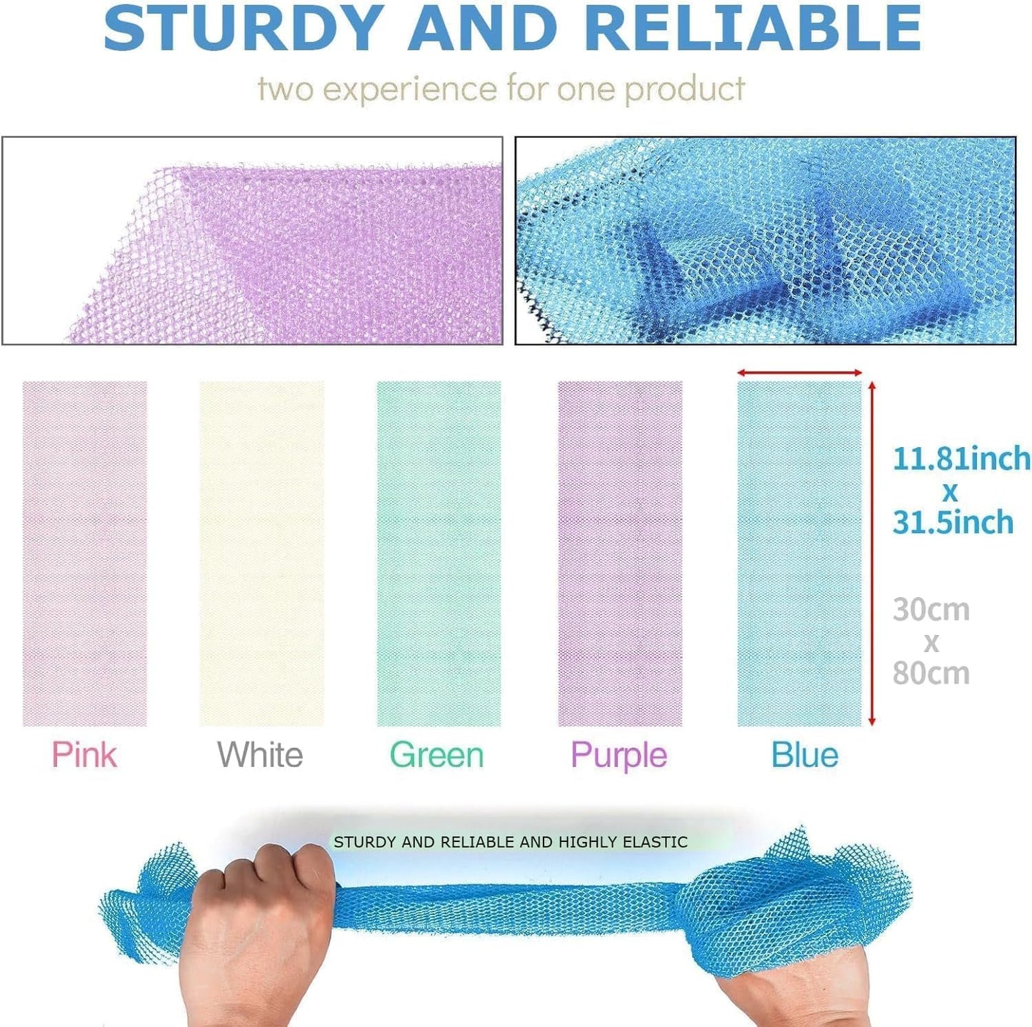 3-Piece African Exfoliating Net Bath Sponge Set | Skin Smoother | Daily Use