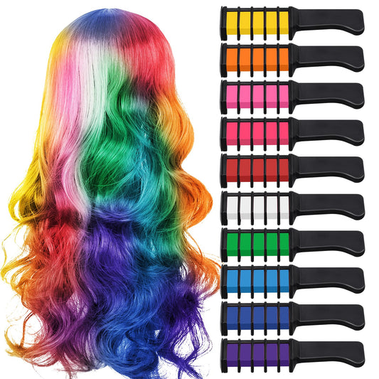 TOROKOM Hair Chalk Comb Temporary Hair Color Dye for Girls Kids, Washable Hair Chalk for Girls Age 4 5 6 7 8 9 10+ Birthday Gift Cosplay Hair DIY Party