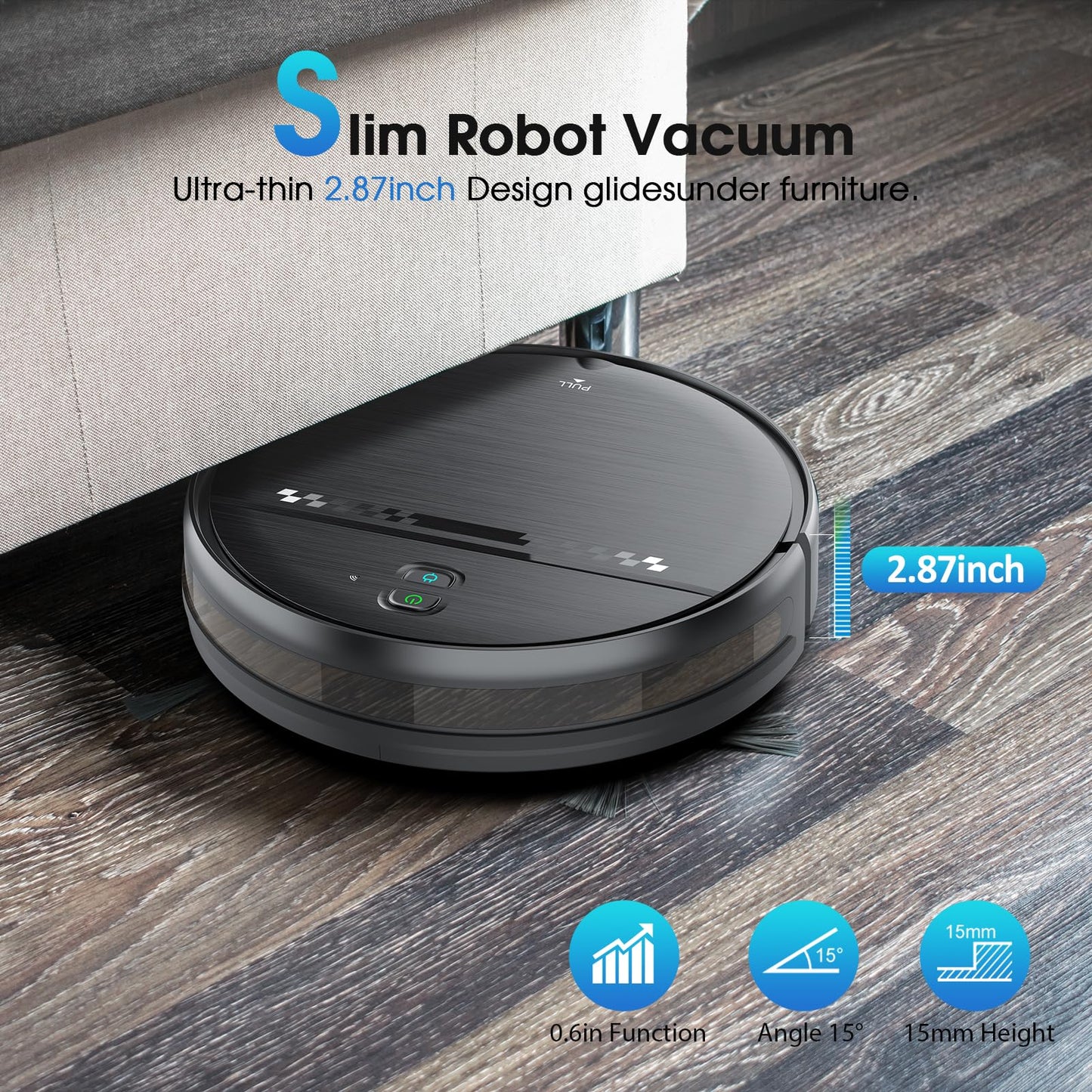 SHELIKI Robot Vacuum and Mop, 2-in-1 Robotic Vacuums Cleaner with Smart Max Strong Suction, WiFi/App/Alexa Voice Control, Obstacle Avoidance, for Pet Hair, Carpets and More