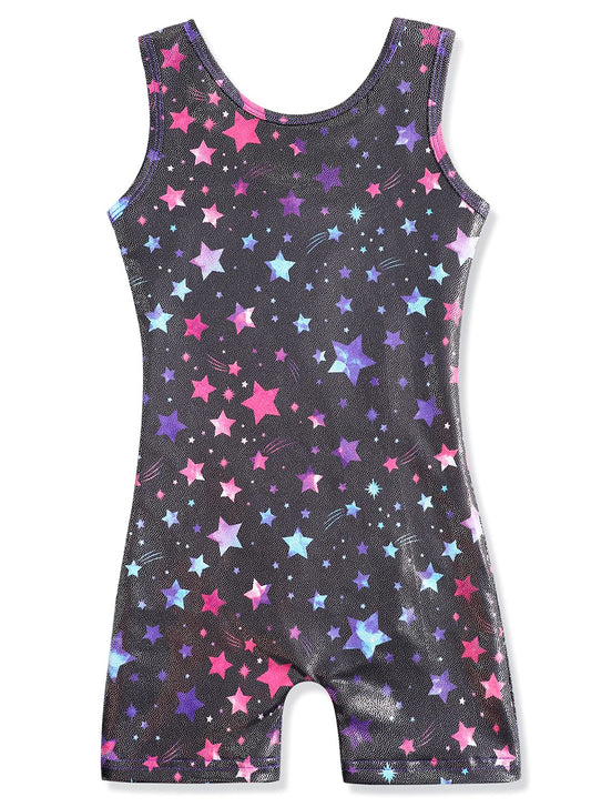 HOZIY Girls Gymnastics Leotards 5t 5/6 Years Biketards Gymnastics Outfits Bodysuits for Kids Black Meteor