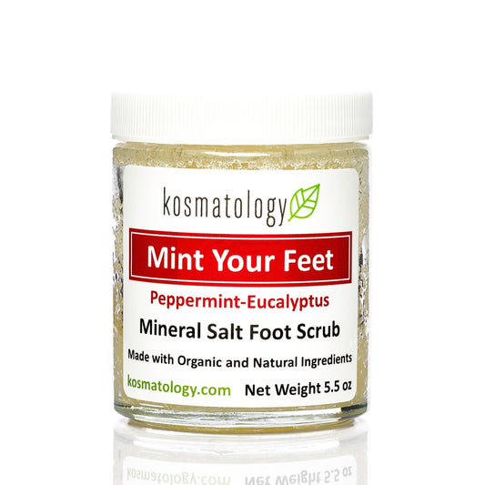 Kosmatology Mint Your Feet (Peppermint-Eucalyptus) Mineral Salt Foot Scrub, 5.5 oz