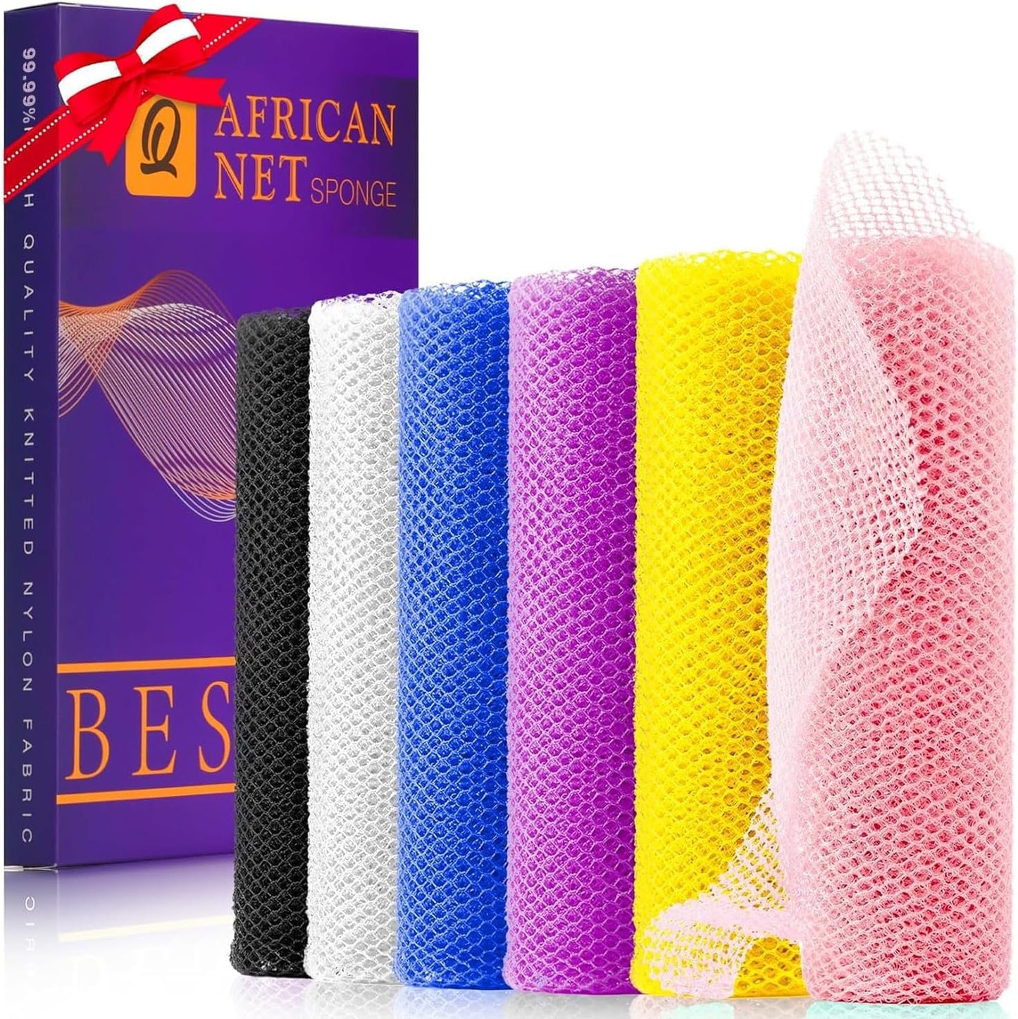 3-Piece African Exfoliating Shower Set | Bright Colors for Smooth Skin
