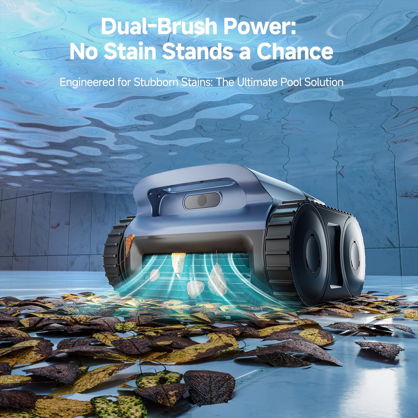 Pool Vacuum for Above Ground Pool & Inground Pools, Smart Navigation Robtic Pool Cleaner with Up to 180 Mins Run time & 2150 Sq.ft, Wall and Waterline Cleaning Vacuum