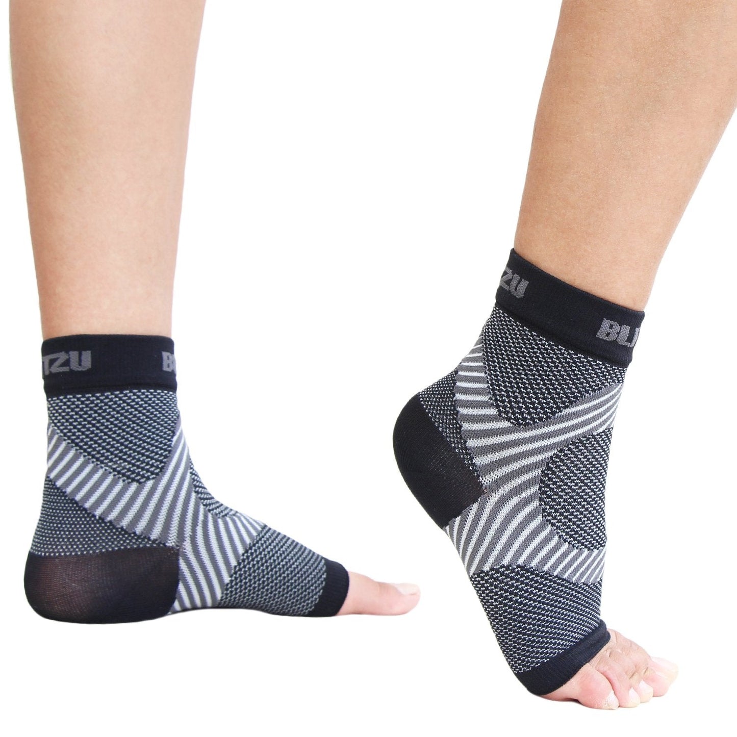 BLITZU Foot Compression Sleeve Plantar Fasciitis Relief Plantar Fasciitis Socks Women Ankle Sleeve Support Foot Support for Pain Plantar Fasciitis Compression Socks Black XXL