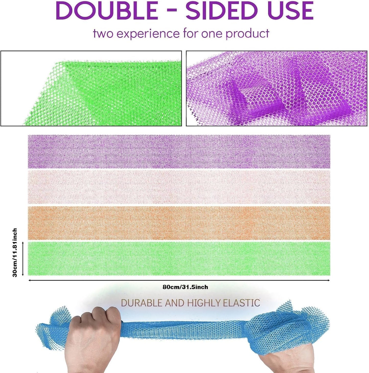 3-Piece African Exfoliating Shower Set | Bright Colors for Smooth Skin