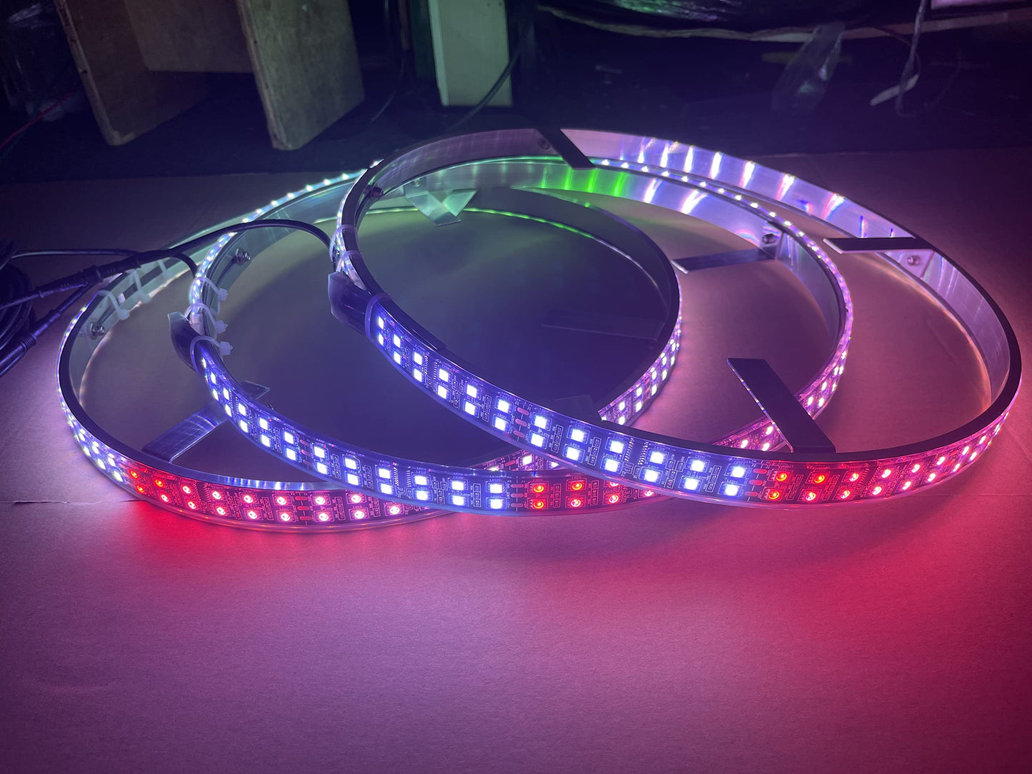 Sando Tech 15.5‘’ Double Row RGB Dream Chasing Color Led Wheel Ring Light Dancing Strobe Multiple Rim Light Tire Light Mounts to Wheel Well Shield Fit for Polaris Slingshot