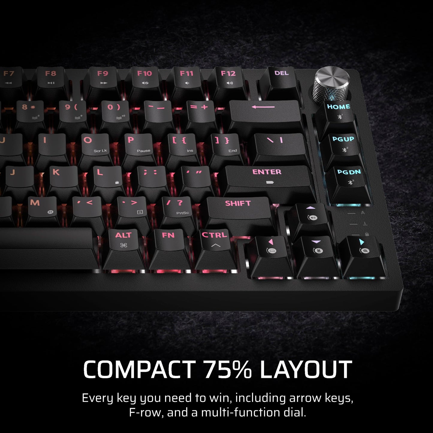Corsair K65 Plus Wireless 75% RGB Hot-Swappable Mechanical Gaming Keyboard – Pre-Lubricated MLX Fusion Tactile Switches – Dual-Layer Sound Dampening – PBT Keycaps – QWERTY NA – Black