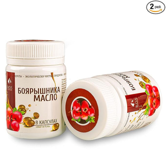 Best Value Organic Siberian Hawthorn Oil 200 Capsules Extra Virgin Cold Pressed (2 Pack)