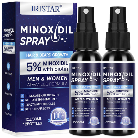 5% Minoxidil for Men Hair, Minoxidil for Women Hair Growth, Minoxidil for Men Beard, Minoxidil Spray, Minoxidil 5 Percent, Minoxidil 5% Hair Regrowth for Men 30ml x 2 Bottles
