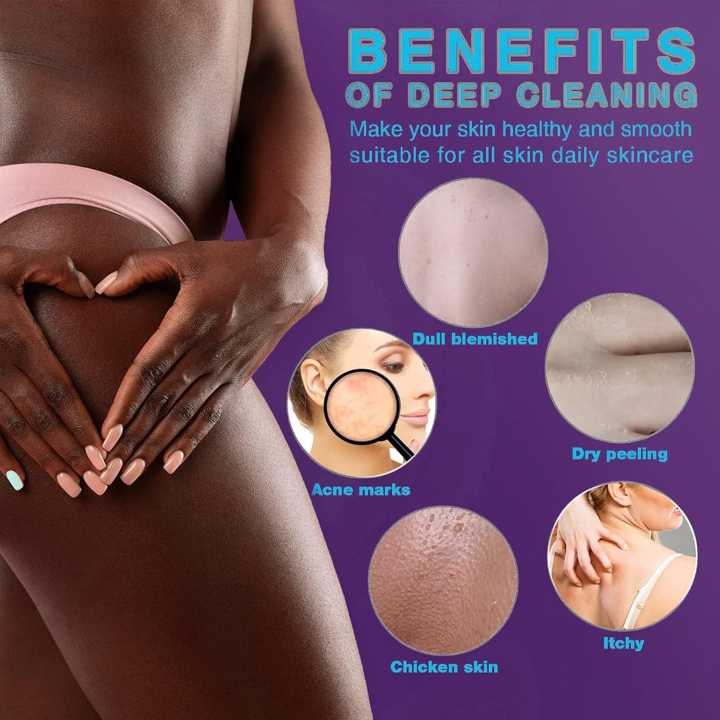 3-Piece African Exfoliating Shower Set | Bright Colors for Smooth Skin