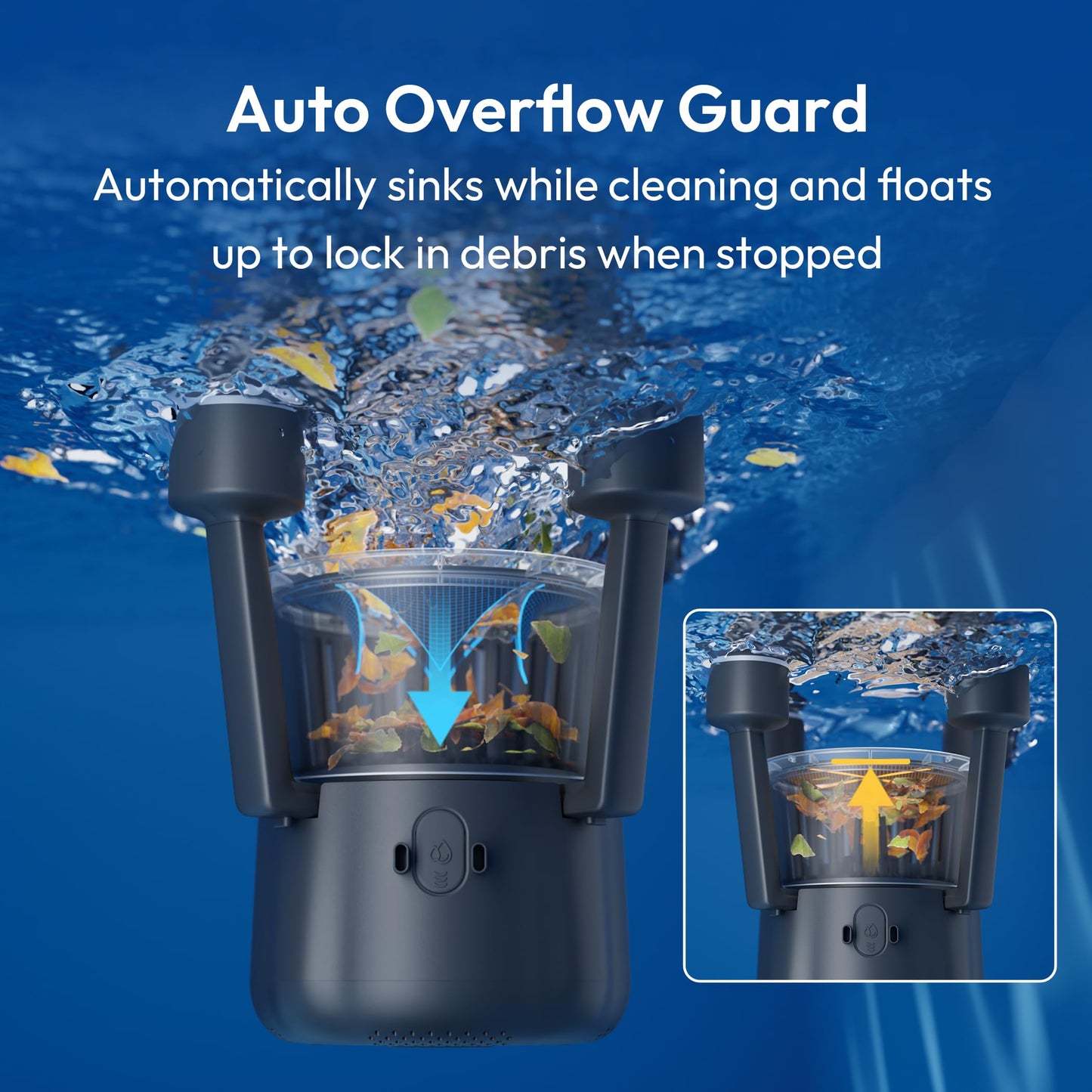 BUBLUE F10 Robotic Surface Skimmer, Pool Cleaner with Powerful Suction, Dual Motor, 5L Filter, Dual Cleaning Modes, Smart App Control, One-Tap Docking, LED, AI Navigation, for Pools up to 538 Sq.Ft.