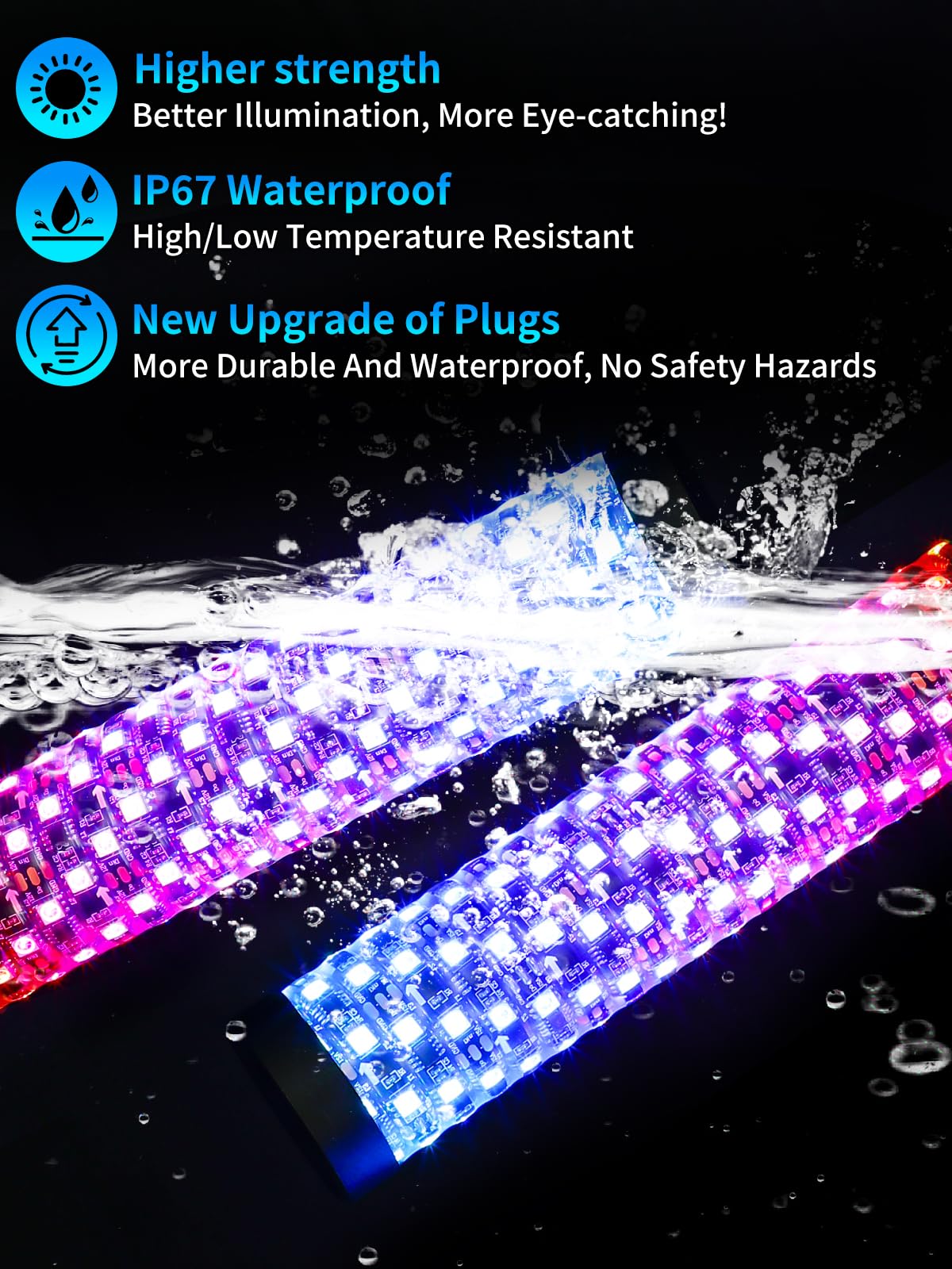 VI9000 2 Pack 2FT Fat Whip Lights, LED Whip Lights with App & Remote Control, Spiral RGB Chasing Lighted Antenna Whips with Rocker Switch, Music Whip Light for SXS UTV ATV RZRCan-Am X3 Off-Road