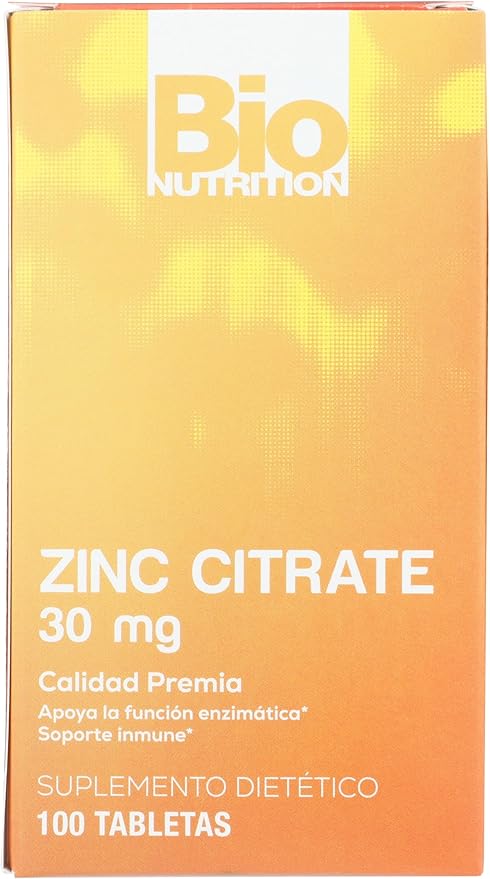 Bio Nutrition Zinc Citrate, 30 mg, 100 Tablets