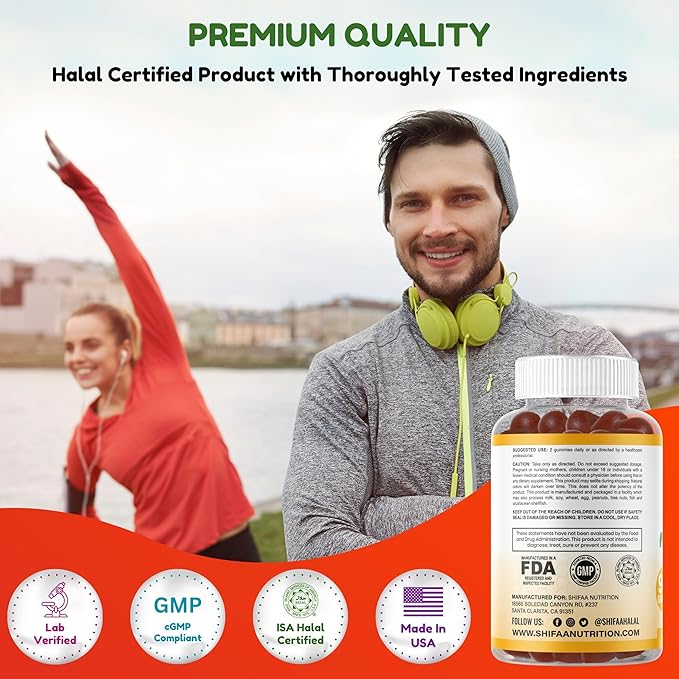 Halal Multivitamin Gummies for Women & Men | Immune & Overall Wellness | 90 Delicious Gummy Vitamins (45-Day Supply). Non-GMO & Vegetarian Essential Halal Vitamins w/ Folate, Zinc, B12, Biotin & More