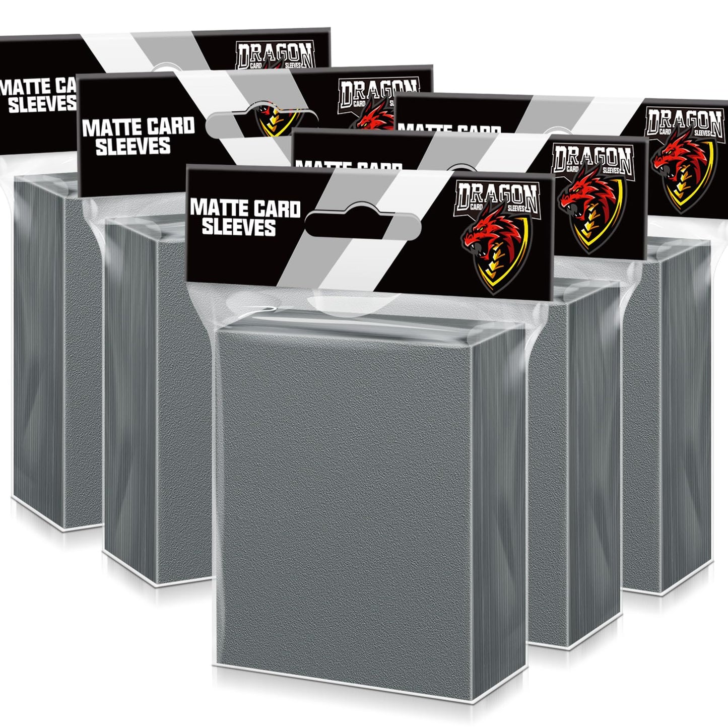 500 Pcs Card Sleeves for Trading Card, Matte Card Sleeves Deck Card Protectors Compatible with Baseball Cards, Sports Cards, Game Cards (Grey)