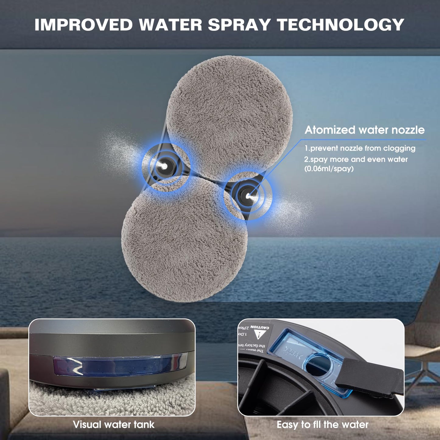 KUIKIBO S6 Window Cleaner Robot with Leather Belt Dual Water Spray 3500Pa Houshold Window Cleaning Robot with AI Path Planning Low Noise Glass Cleaning Robot for Frame/Frameless Glass