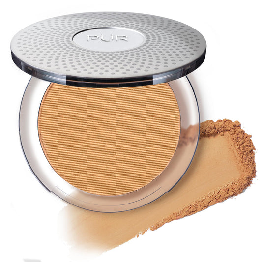 PUR Beauty 4-in-1 Pressed Mineral Makeup Powder Foundation with SPF 15 - Concealer & Finishing Compact Pressed Powder for Face - Buildable Medium to Full Coverage Foundation Powder (Light Tan)