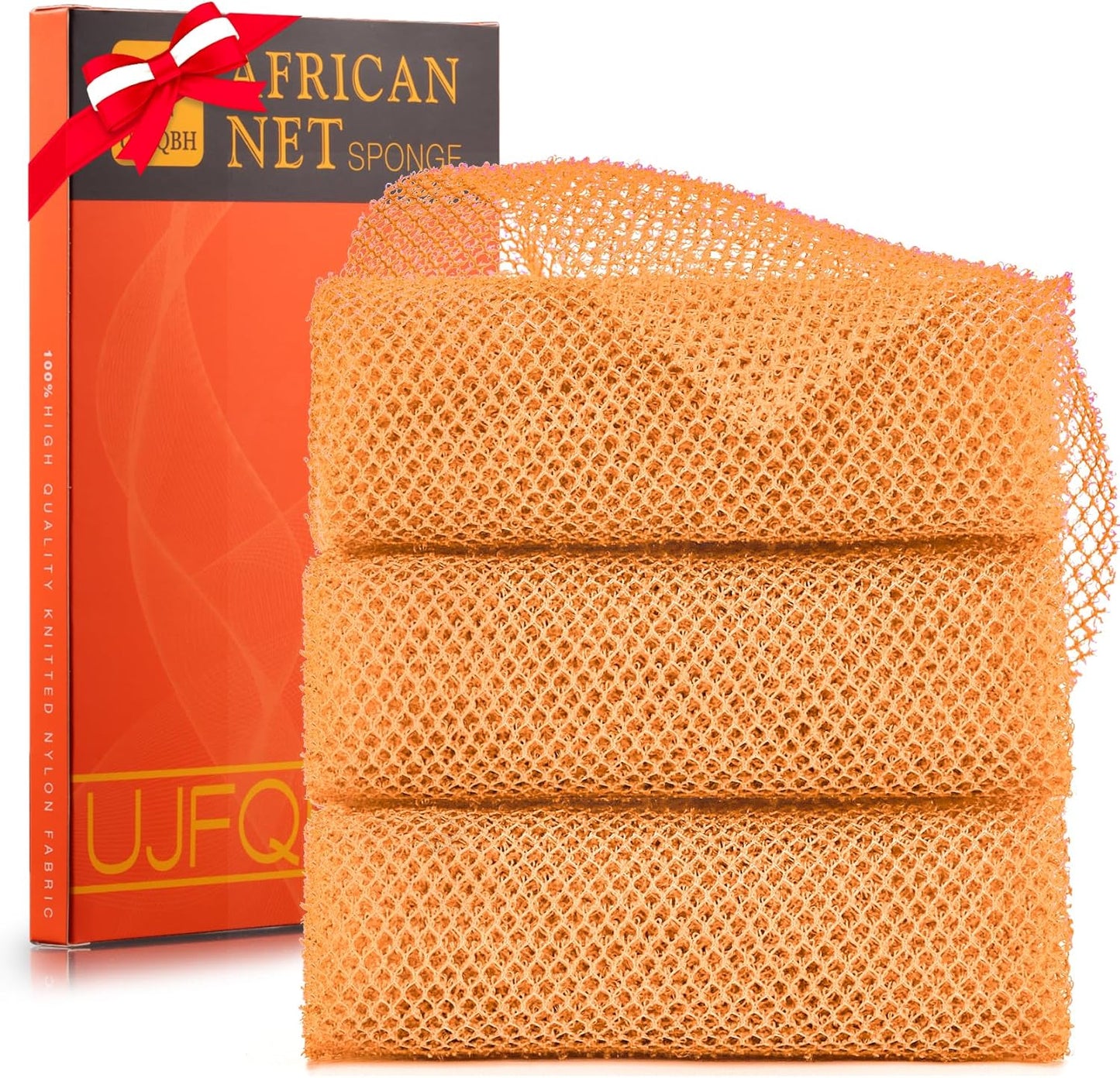 3-Piece African Exfoliating Net Bath Sponge Set | Skin Smoother | Daily Use