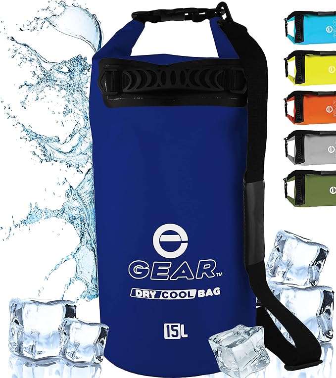 Insulated Dry Bag Floating Cooler – 10L / 15L / 25L Roll Top, Leak Proof, Waterproof, Collapsible, with Padded Shoulder Strap - Perfect for Kayaking Fishing Beach