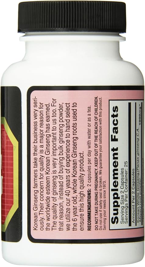 Imperial Elixir Korean White Ginseng, 500 Mg, 50 Count