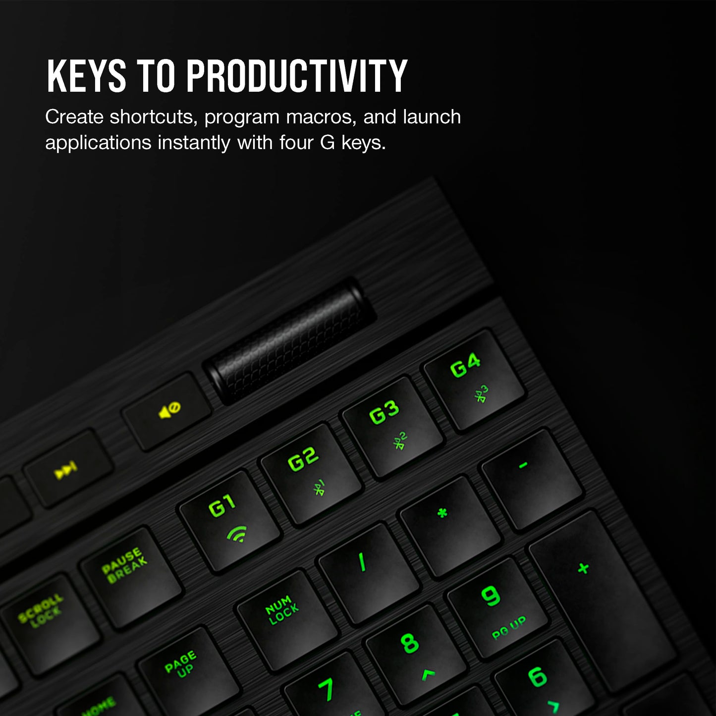 Corsair K100 AIR Wireless RGB Mechanical Gaming Keyboard - Ultra-Thin, Sub-1ms Slipstream , Low-Latency Bluetooth, Cherry MX Ultra Low Profile Keyswitches - NA Layout, QWERTY - Black