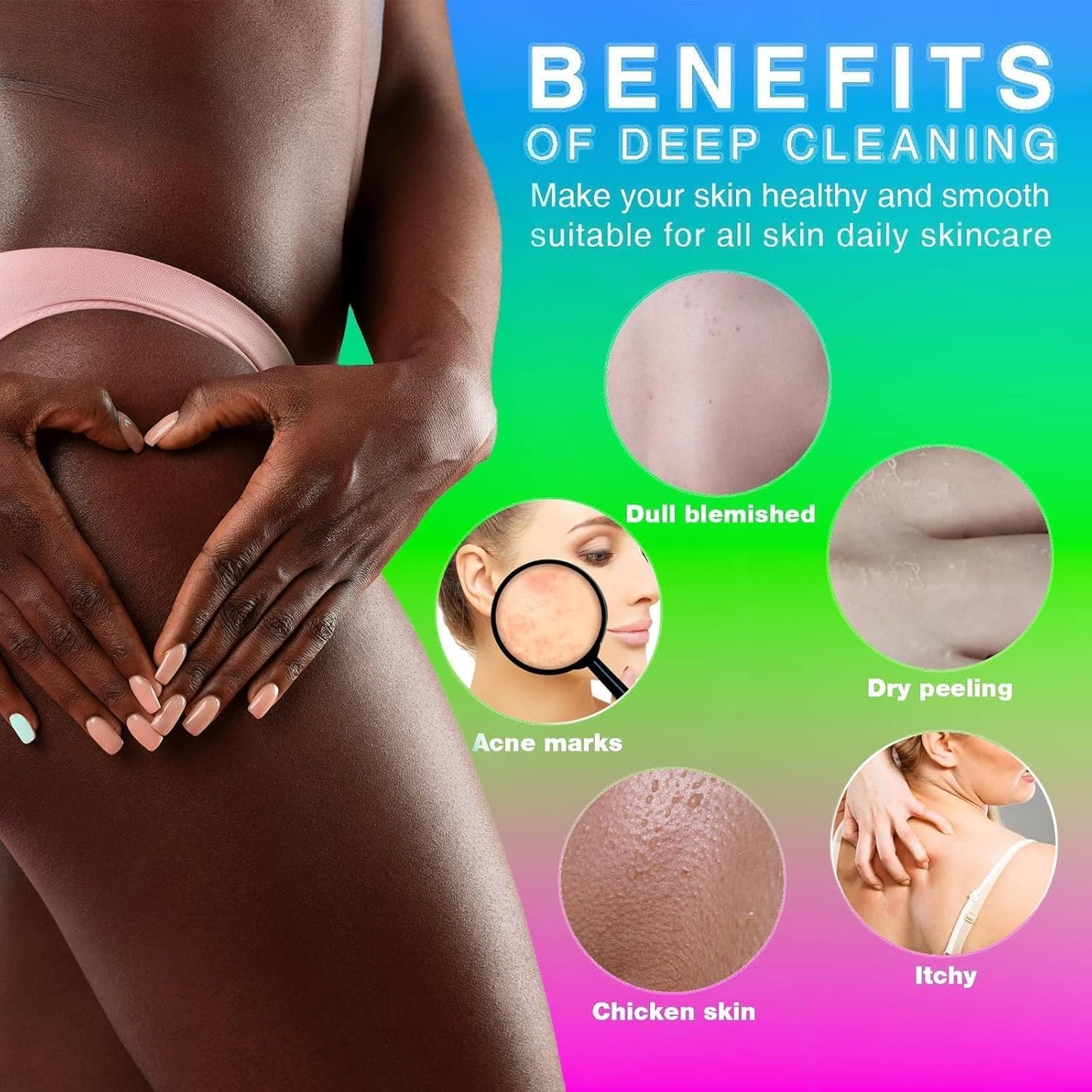 3-Piece African Exfoliating Net Bath Sponge Set | Skin Smoother | Daily Use