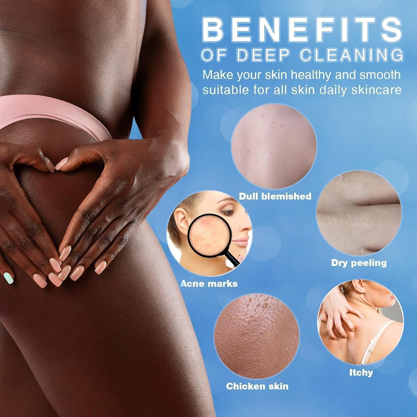 3-Piece African Exfoliating Net Bath Sponge Set | Skin Smoother | Daily Use