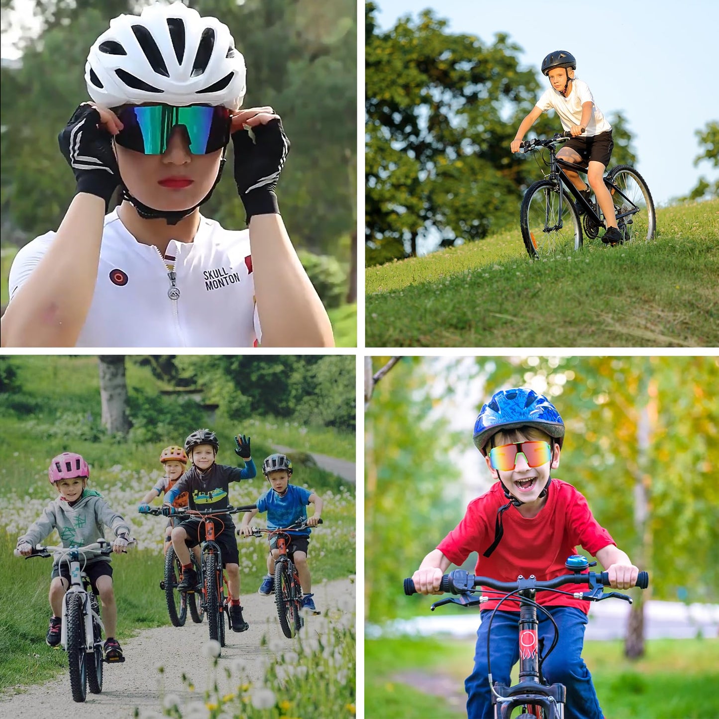 Bouryo Kids Baseball Sunglasses Lightweight Youth Baseball Sun Glasses UV400 Sports Cycling Shades for Boys Girls Toddler Age 3-13