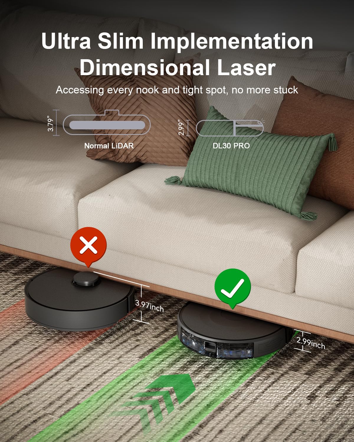 Kokaidia Robot Vacuum and Mop Combo, LiDAR Navigation, 9000Pa Suction Robotic Vacuum Cleaner – Ultra Slim Design, 200 Min Runtime, Auto Recharge, Customizable Cleaning for Pet Hair, Hard Floors