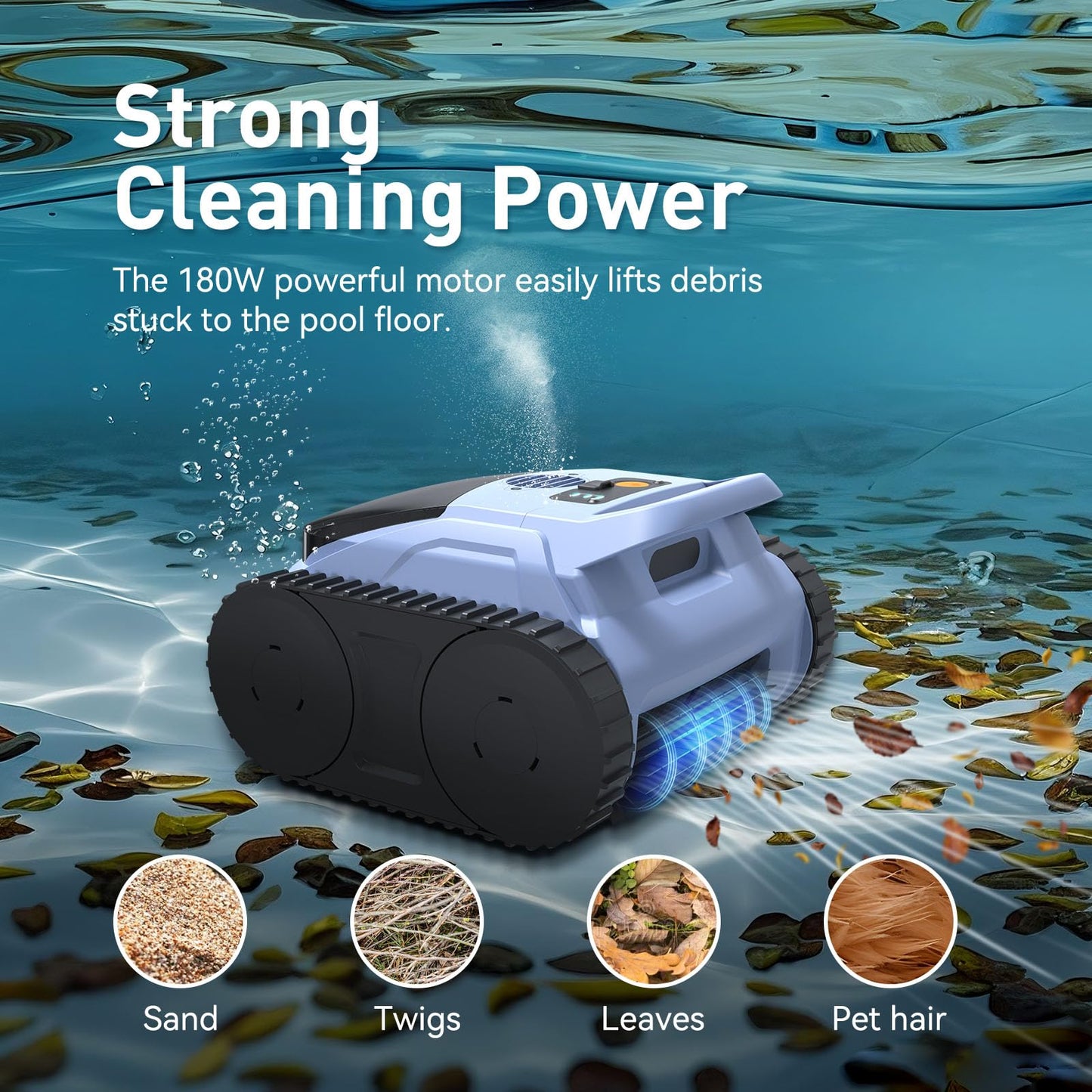 Robotic Pool Cleaner for Inground Pool & Above Ground Pool Vacuum | 2150 Sq.ft Coverage | Smart Navigation | Cleans Floor, Walls & Waterline | Powerful Cordless Vacuum