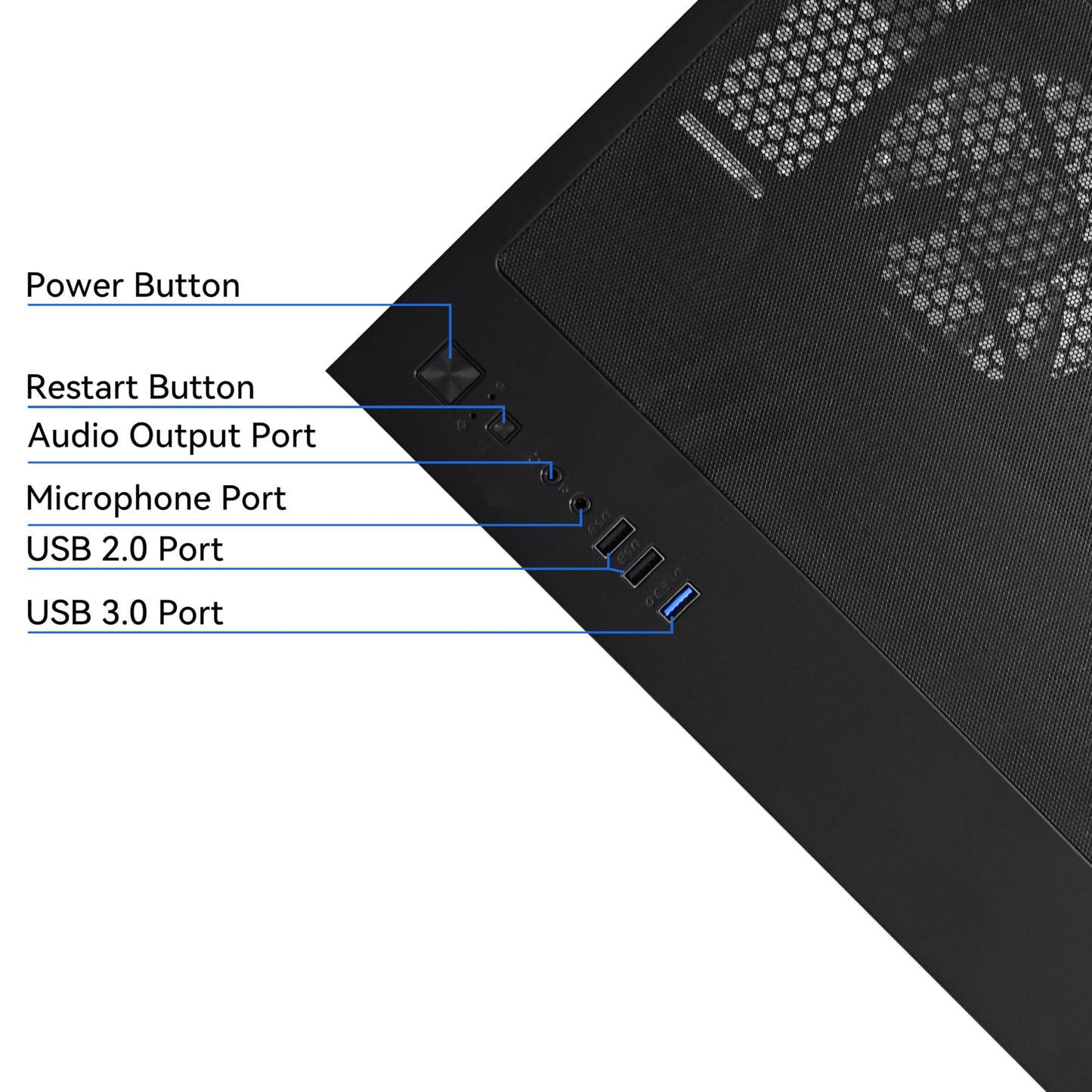 YAWYORE Gaming PC Desktop Computer AMD Ryzen 5 5600GT,16GB DDR4 3200MHz,1TB M.2 NVMe PCle4.0 Gen4,550W 80PLUS PSU,WiFi,Game Design Office Console,Sea View Room, Towers Prebuilt PC (Black)