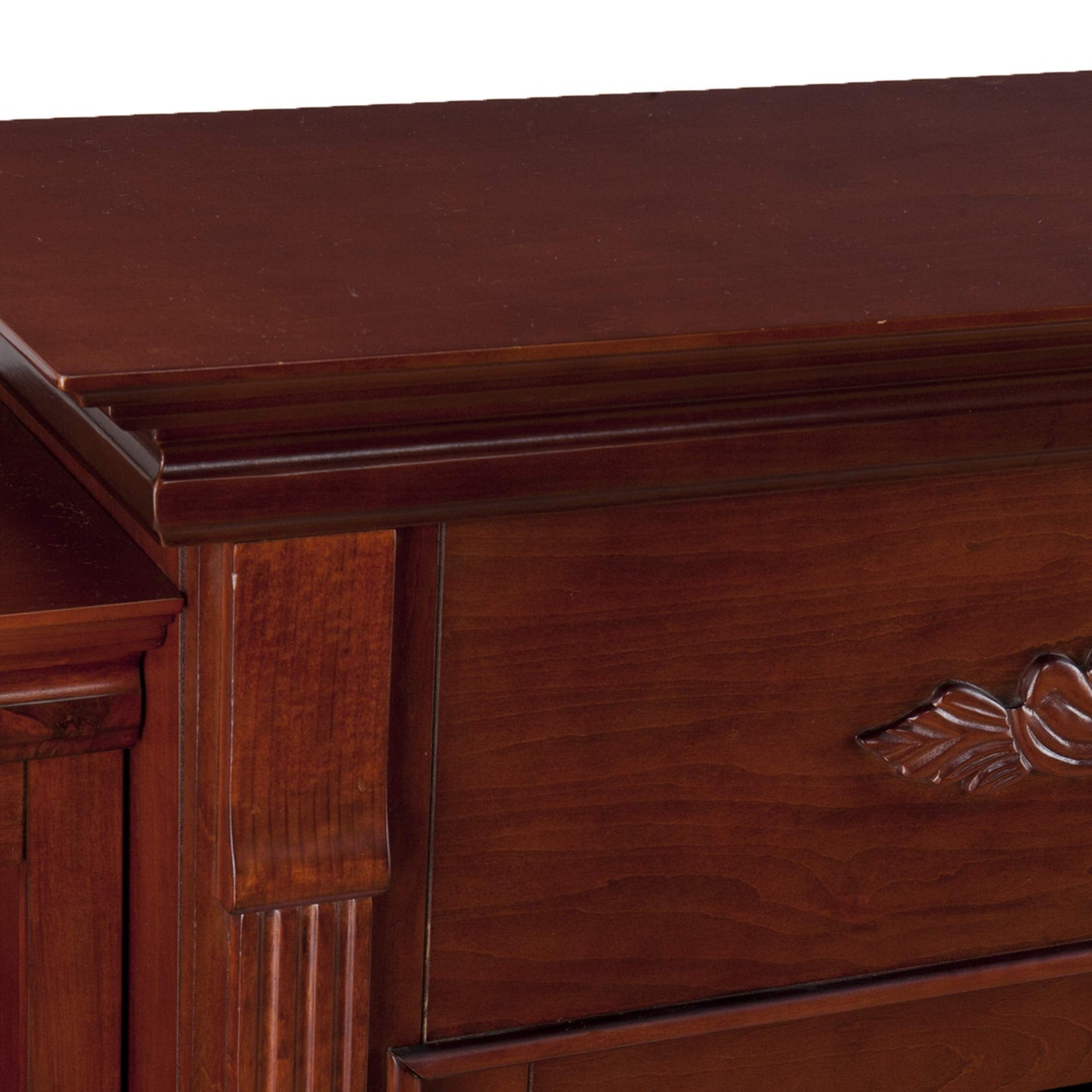 SEI Furniture Tennyson Electric Fireplace with Bookcases, New Mahogany