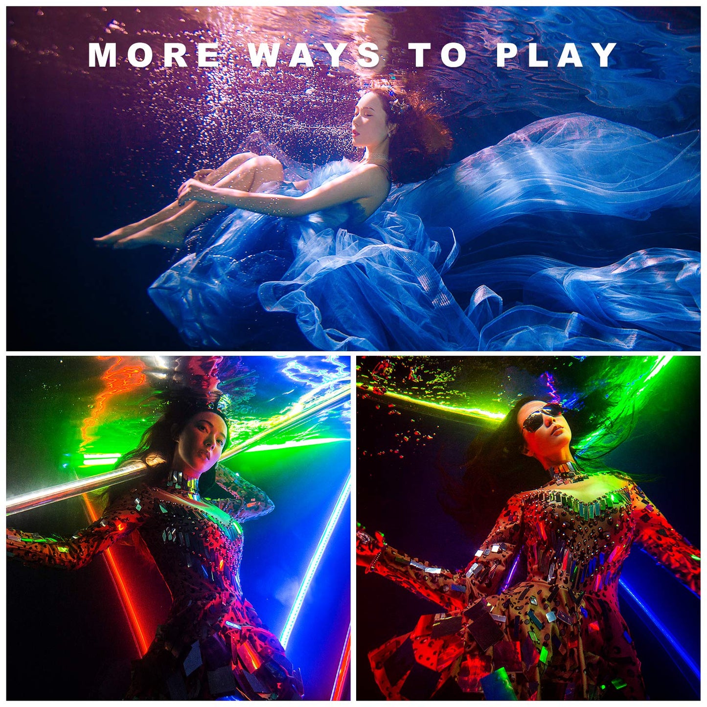 uyled P120 RGB Handheld Photography Light, APP Control 1350 Lumen LED Video Light Wand 360°Full Color 12 Lighting Modes CRI≥95 IP68 Waterproof Built-in Rechargeable Battery 3000k 5750k Colorful Stick