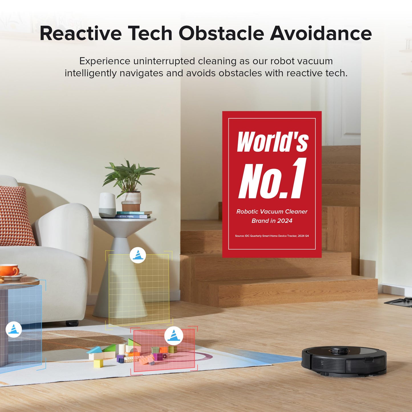 roborock Q8 Max+ Robot Vacuum and Mop, Self-Emptying, Hands-Free Cleaning for up to 7 Weeks, Reactive Tech Obstacle Avoidance, 5500 Pa Suction, DuoRoller Brush, APP-Controlled Mopping, Black