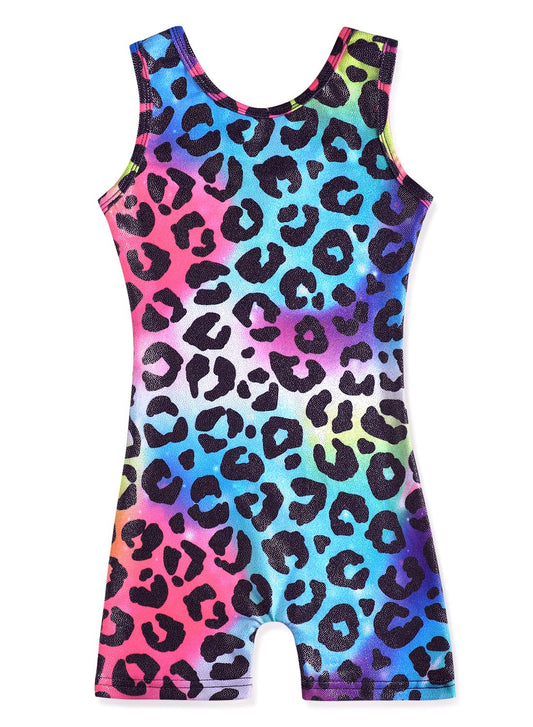 HOZIY Gymnastics Leotards for Girls Rainbow Colorful Leopard 5t Size 5-6 Years Old Dance Clothing