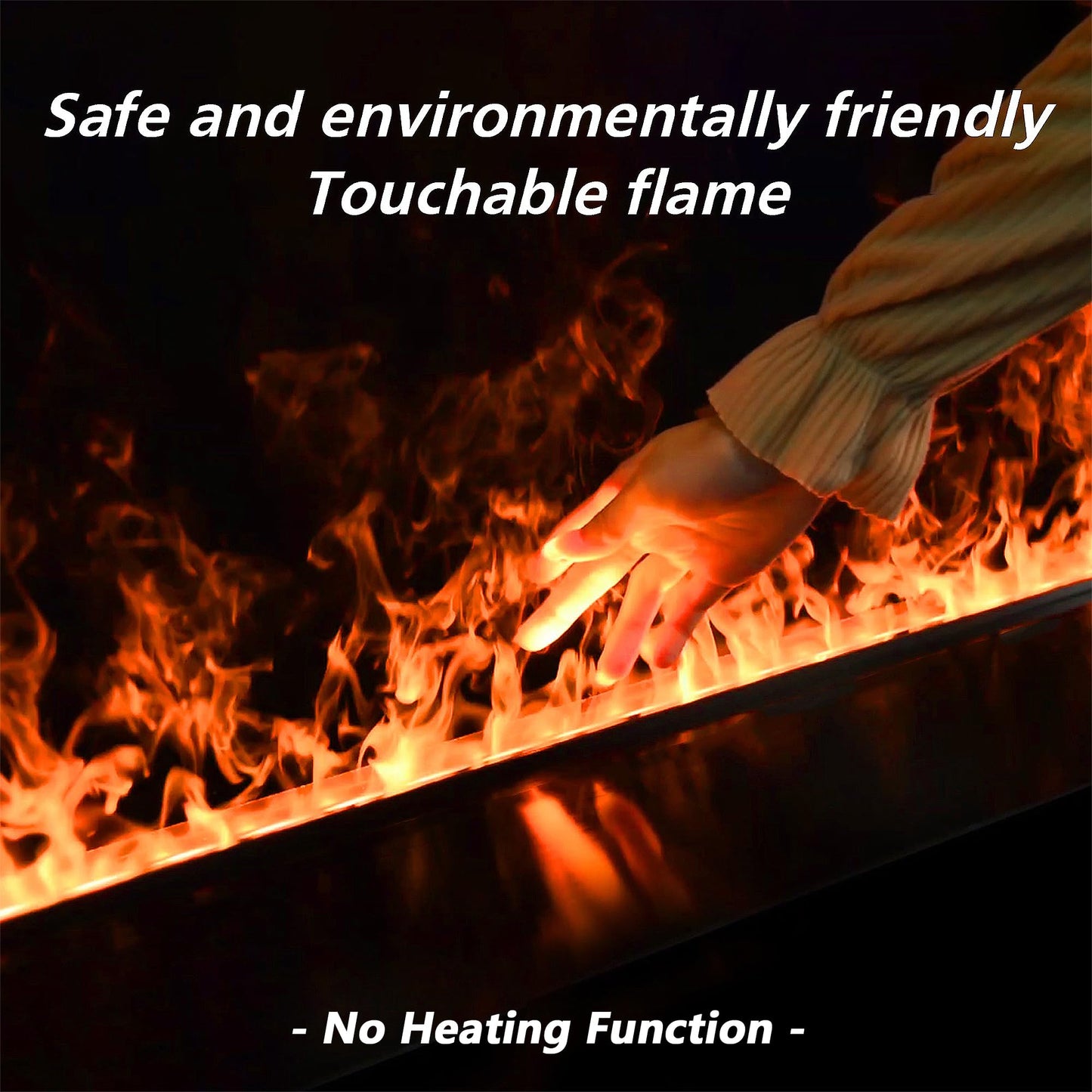 Water Vapor Fireplace Recessed Realistic Atomized Flame, Electric Fireplace with Manual Water Control and Remote Control,with 5ft Power Cord,Size: L31.5 x W7.87x H8.27 in