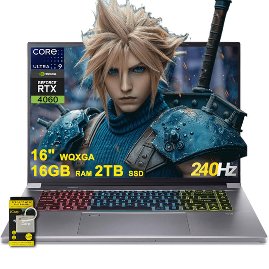 acer Predator Triton Neo 16 Gaming & Creator Laptop 16" WQXGA IPS 240Hz (G-SYNC DCI-P3 100%) Intel 16-core Ultra 7 155H 16GB RAM 2TB SSD GeForce RTX 4060 RGB Backlit AX1650i Win11 w/ICP Accessory