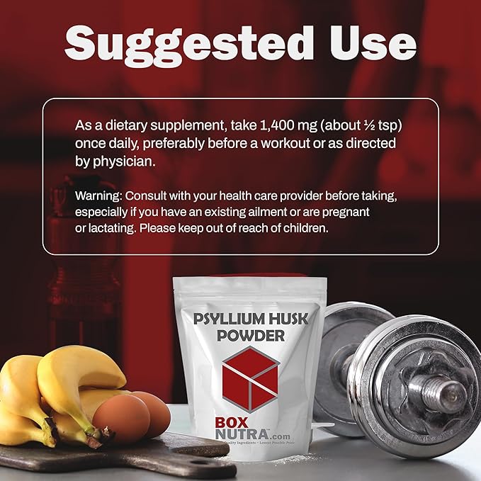 BoxNutra Psyllium Husk Powder - Bulk-Forming Laxative - Promotes Regular Bowel Movements - Improves Digestion, 1kg