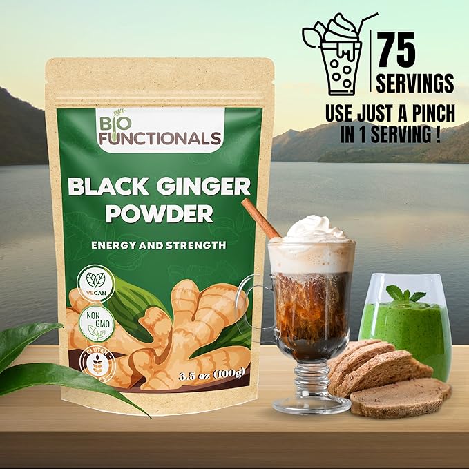 Black Ginger Powder (3.5 Oz) Thai Black Ginger Powder Kaempferia Parvifora. Promotes Energy & Stamina