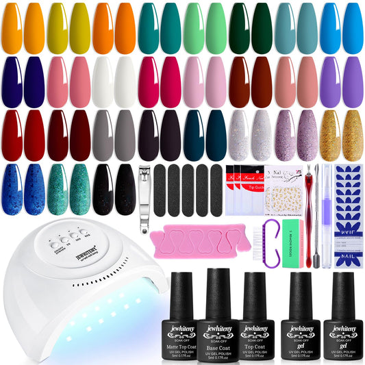 27 Colors Gel Nail Polish Kit with U V Light, U V LED Nail Dryer Lamp Curing Gel Nail Polish Set Popular Gel Nail Polish Set DIY at Home, Nail Manicure Tools